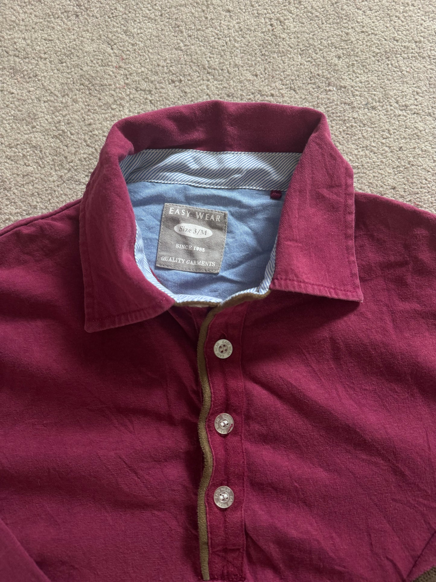 Medium Easy Wear Burgundy Rugby Shirt