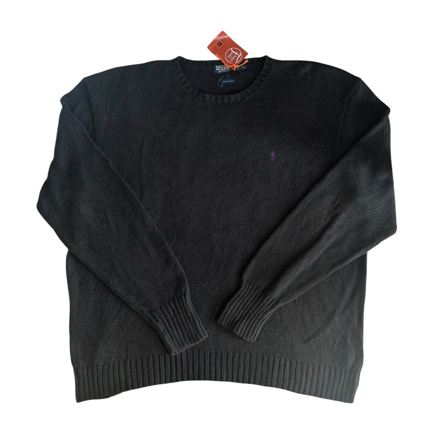 XXL Ralph Lauren Black Knitted Crewneck Jumper