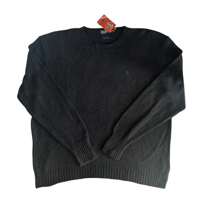 XXL Ralph Lauren Black Knitted Crewneck Jumper