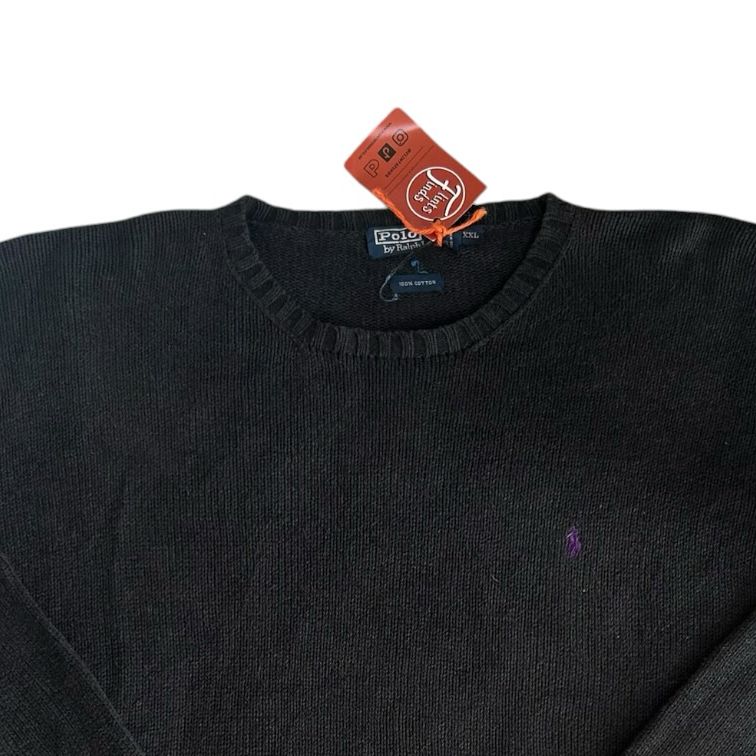 XXL Ralph Lauren Black Knitted Crewneck Jumper