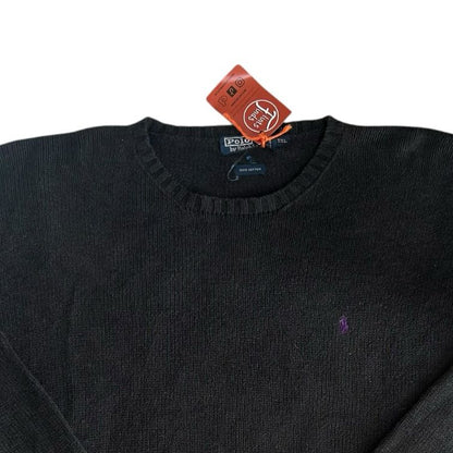 XXL Ralph Lauren Black Knitted Crewneck Jumper