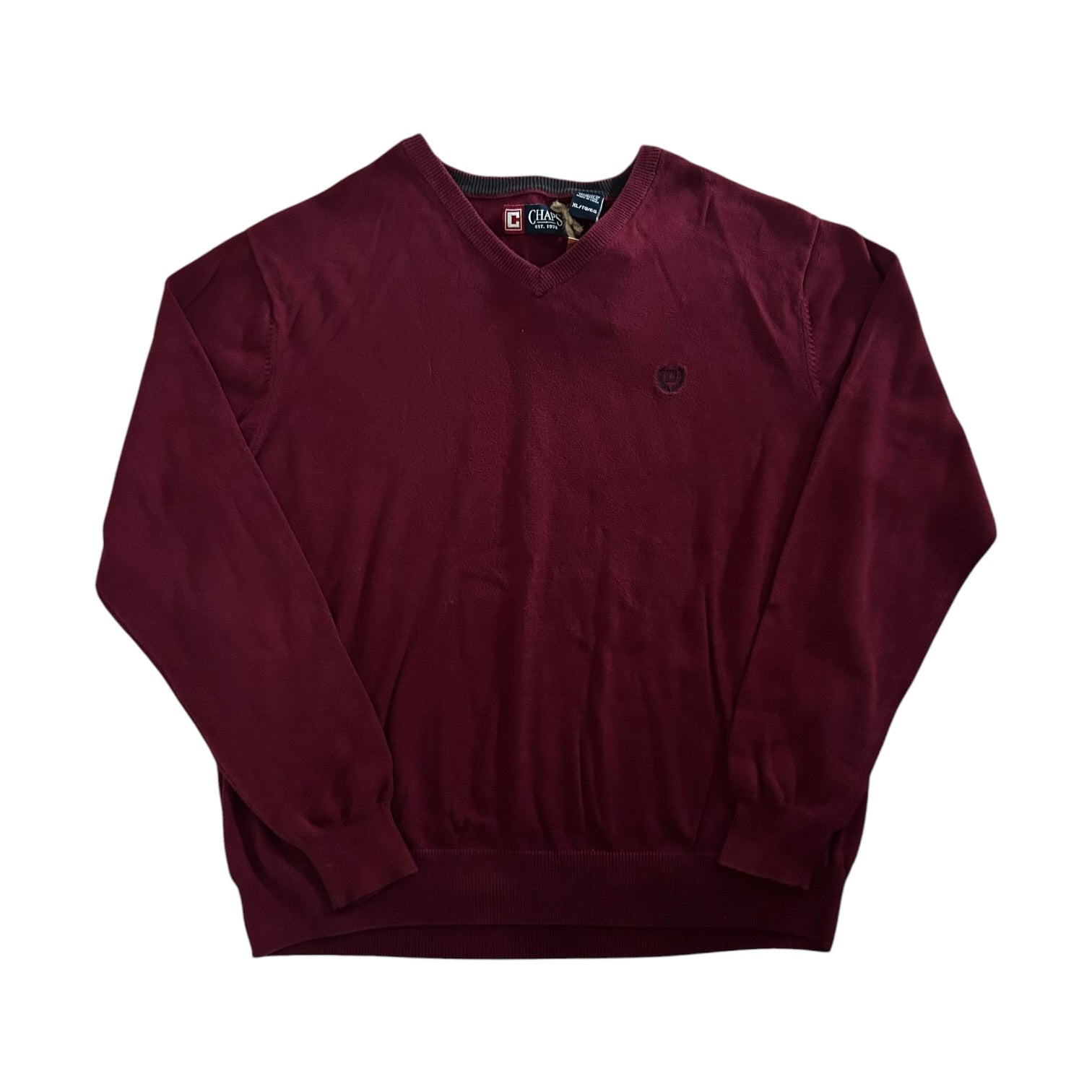 Extra large Chaps Burgundy Red V-Neck Jumper
