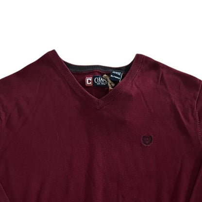 Extra large Chaps Burgundy Red V-Neck Jumper
