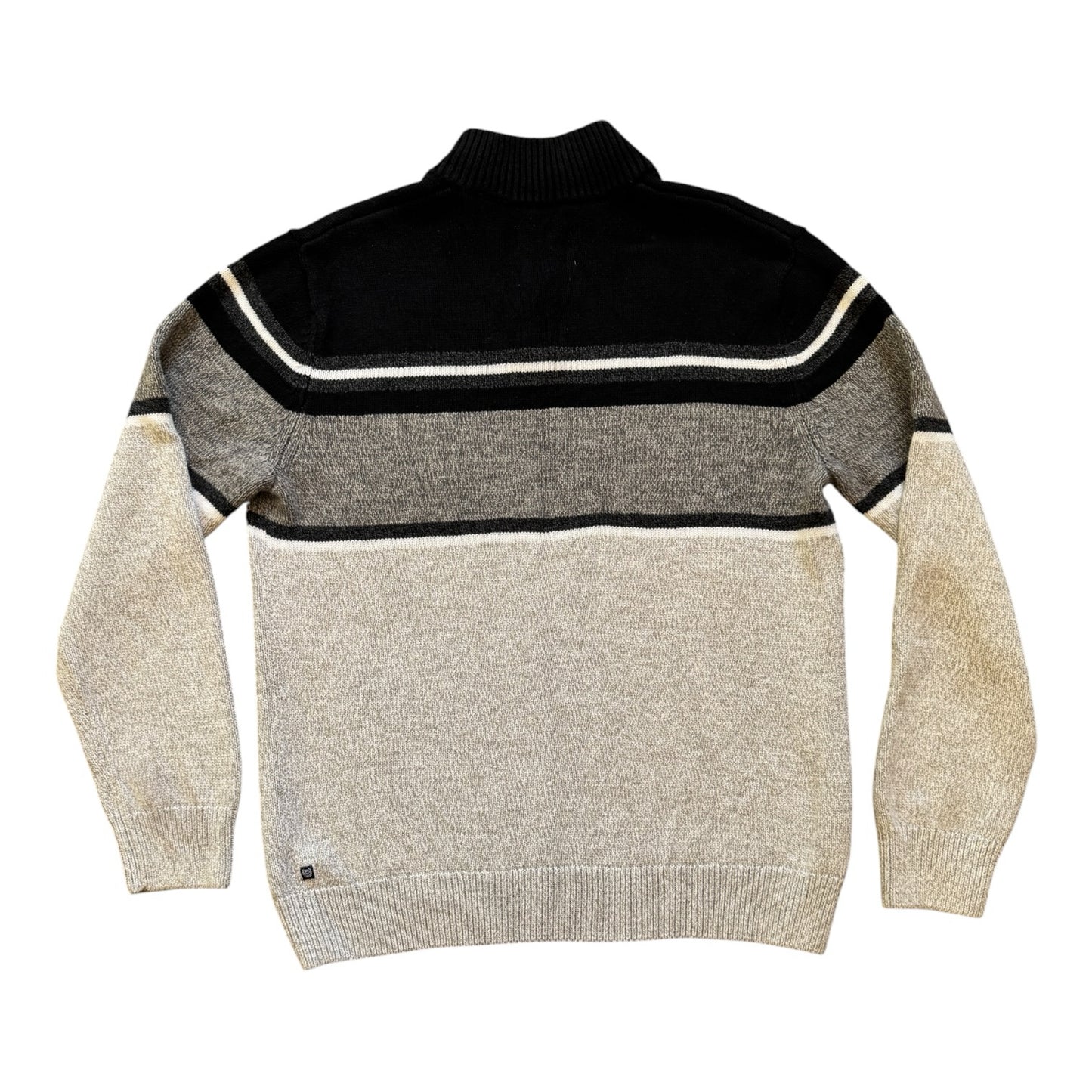 Medium Chaps Grey and Black 1/4 Button Knitted Jumper