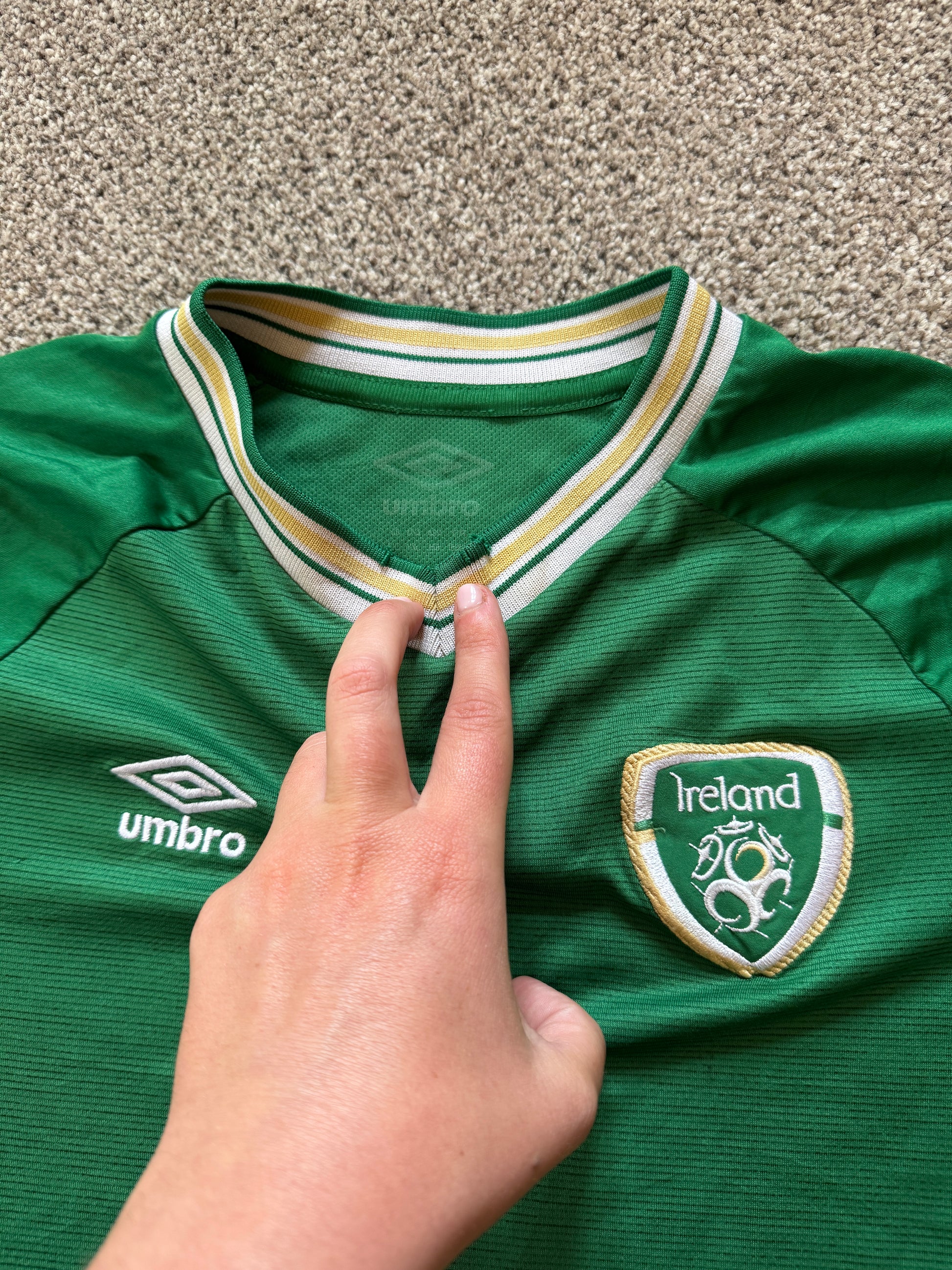 Youth Extra large Umbro Green Ireland Football Shirt