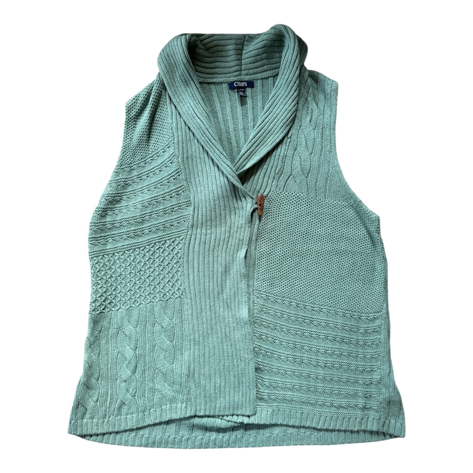 Woman's Extra large Chaps Green Sleeveless Cardigan