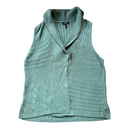 Woman's Extra large Chaps Green Sleeveless Cardigan