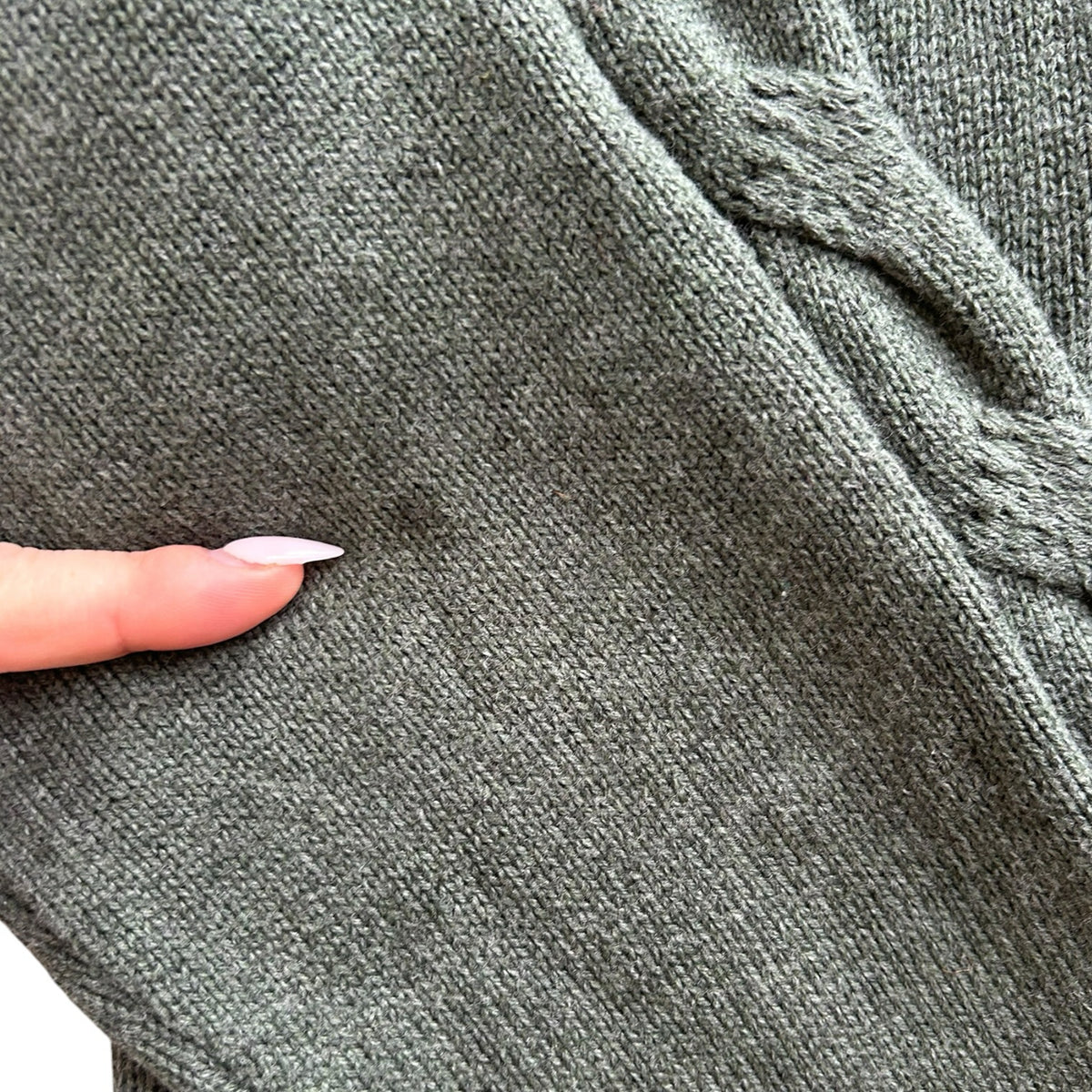 Extra large Nautica Green Cable Knit Sleeve 1/4 Zip