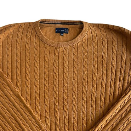 XXL Lincoln Tan Brown Cable Knit Jumper