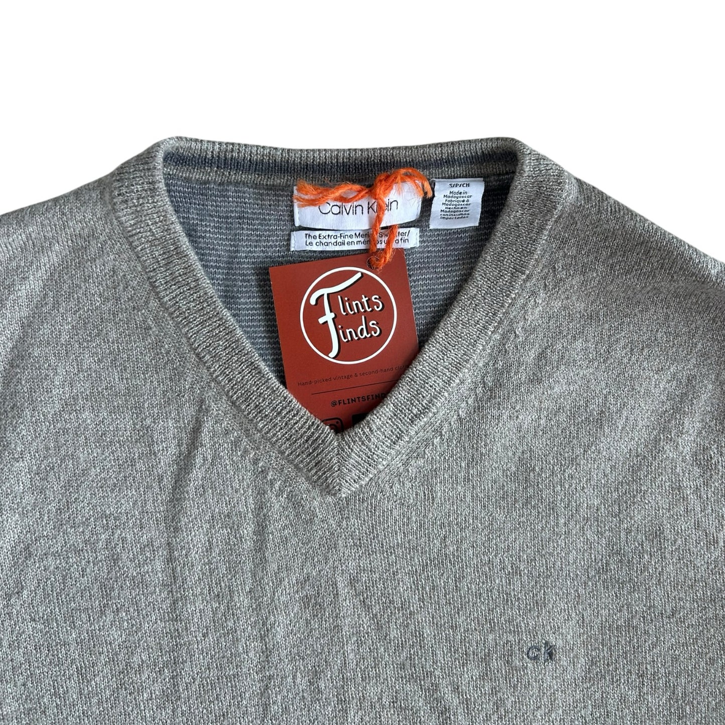 Small Calvin Klein Beige V-Neck Jumper