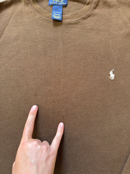 XXL Ralph Lauren Brown Waffle Thin Sweatshirt