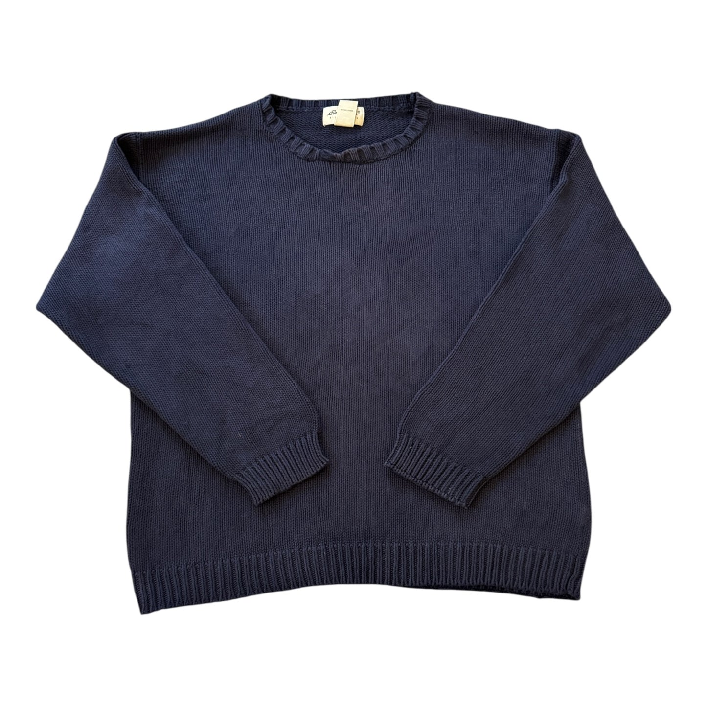 Large Eddie Bauer Navy Knitted Jumper