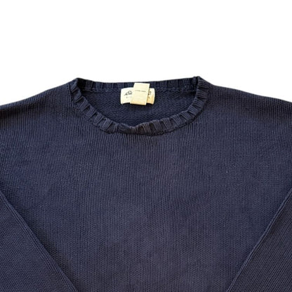 Large Eddie Bauer Navy Knitted Jumper