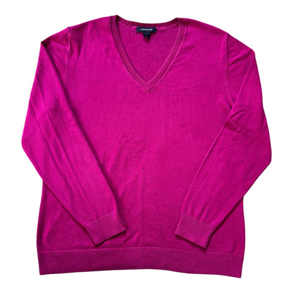 Woman's Large Lands' End Pink V-Neck Jumper