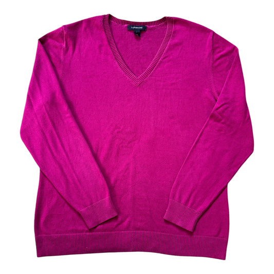 Woman's Large Lands' End Pink V-Neck Jumper