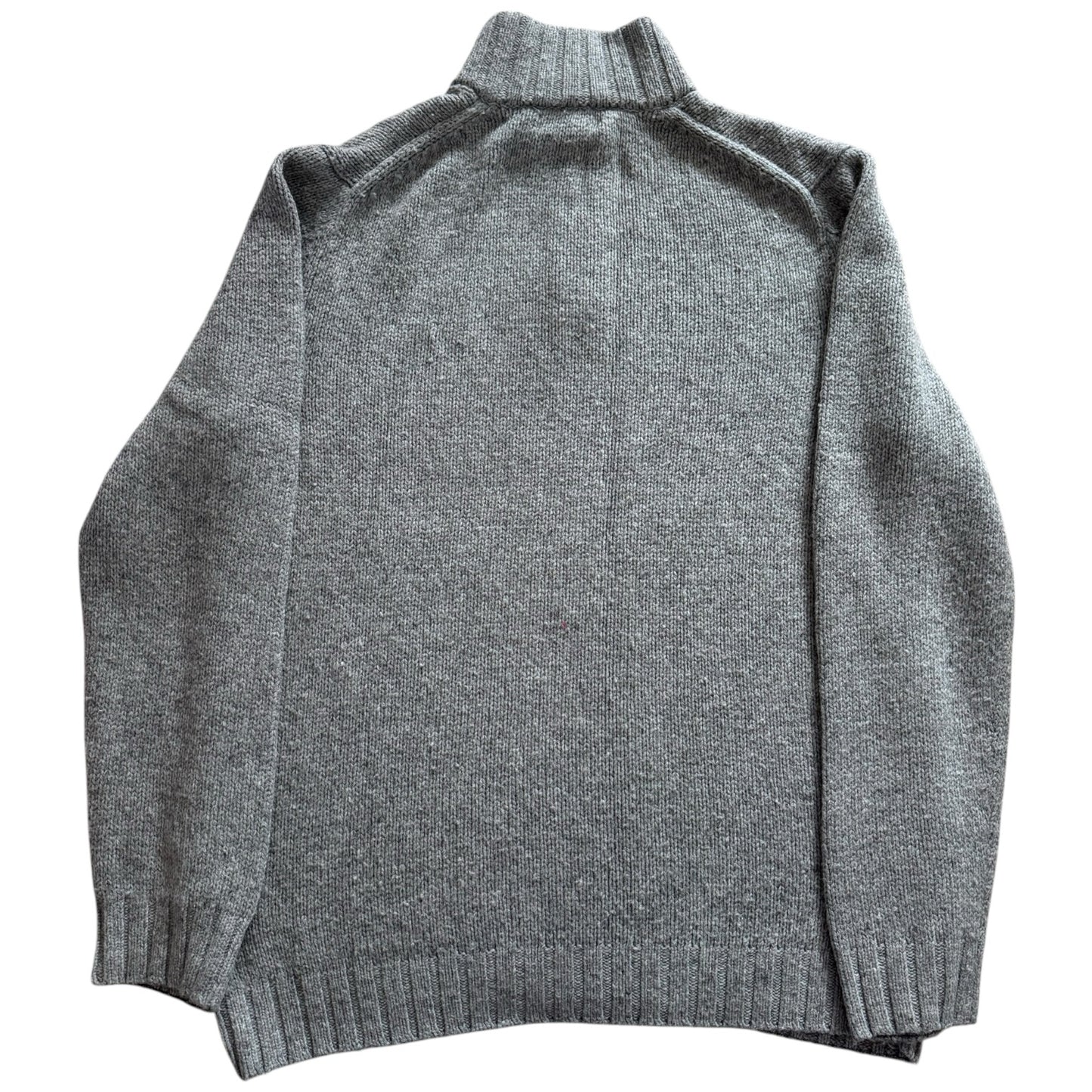 Large Nautica Grey Knitted 1/4 Button Jumper