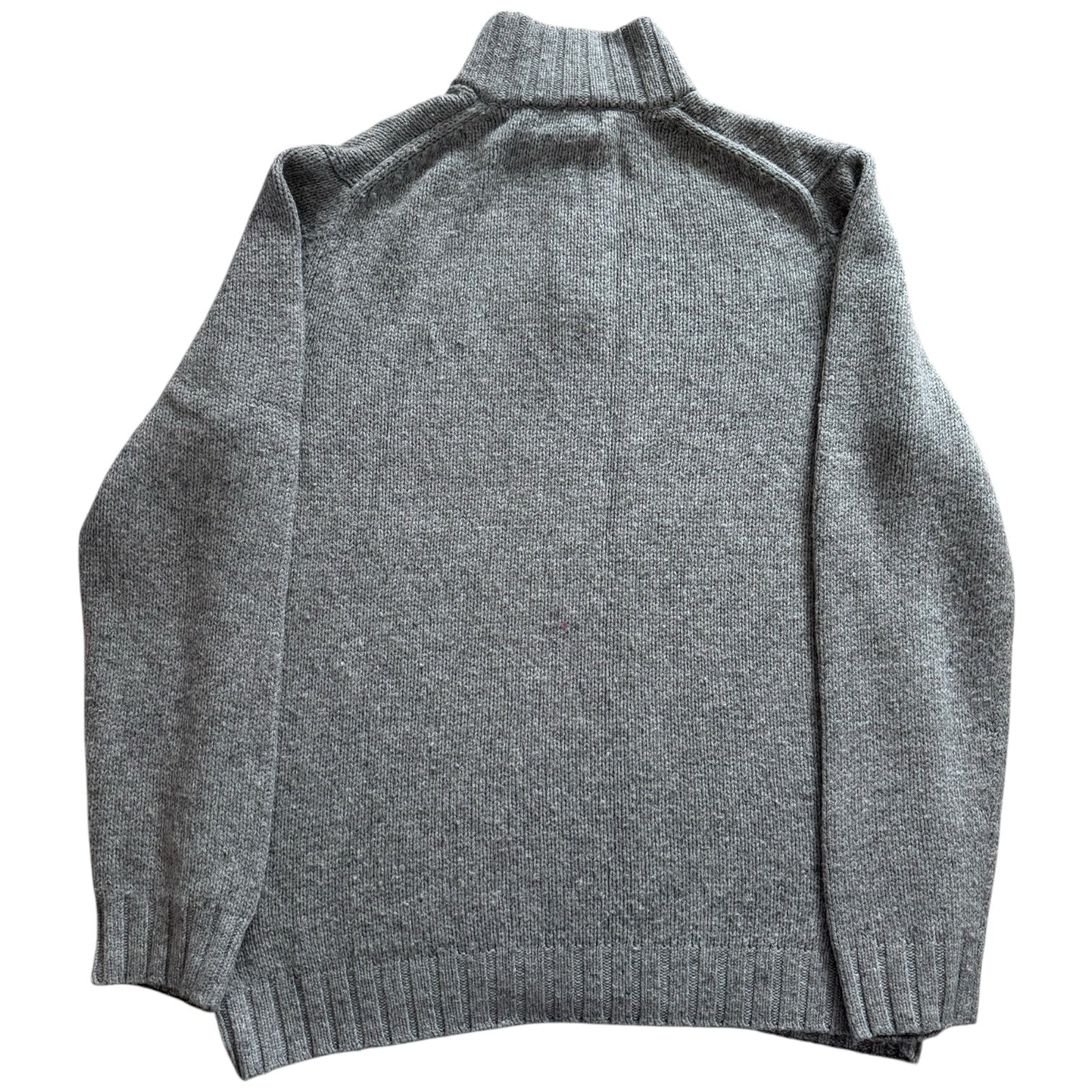 Large Nautica Grey Knitted 1/4 Button Jumper