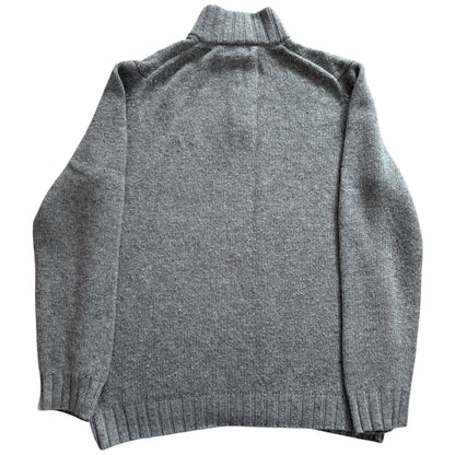 Large Nautica Grey Knitted 1/4 Button Jumper