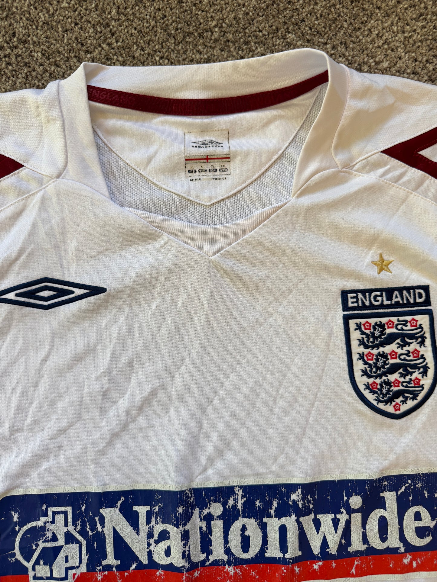Extra large 2007-09 Umbro White England Football Training Shirt