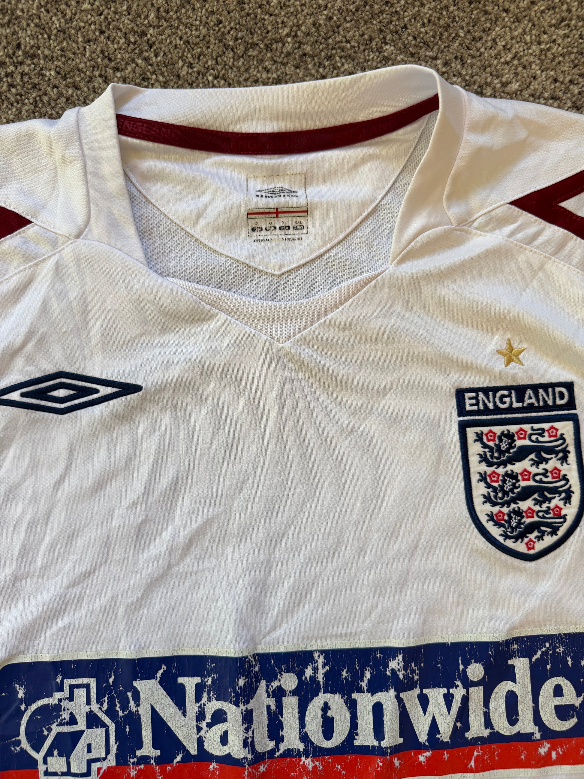 Extra large 2007-09 Umbro White England Football Training Shirt