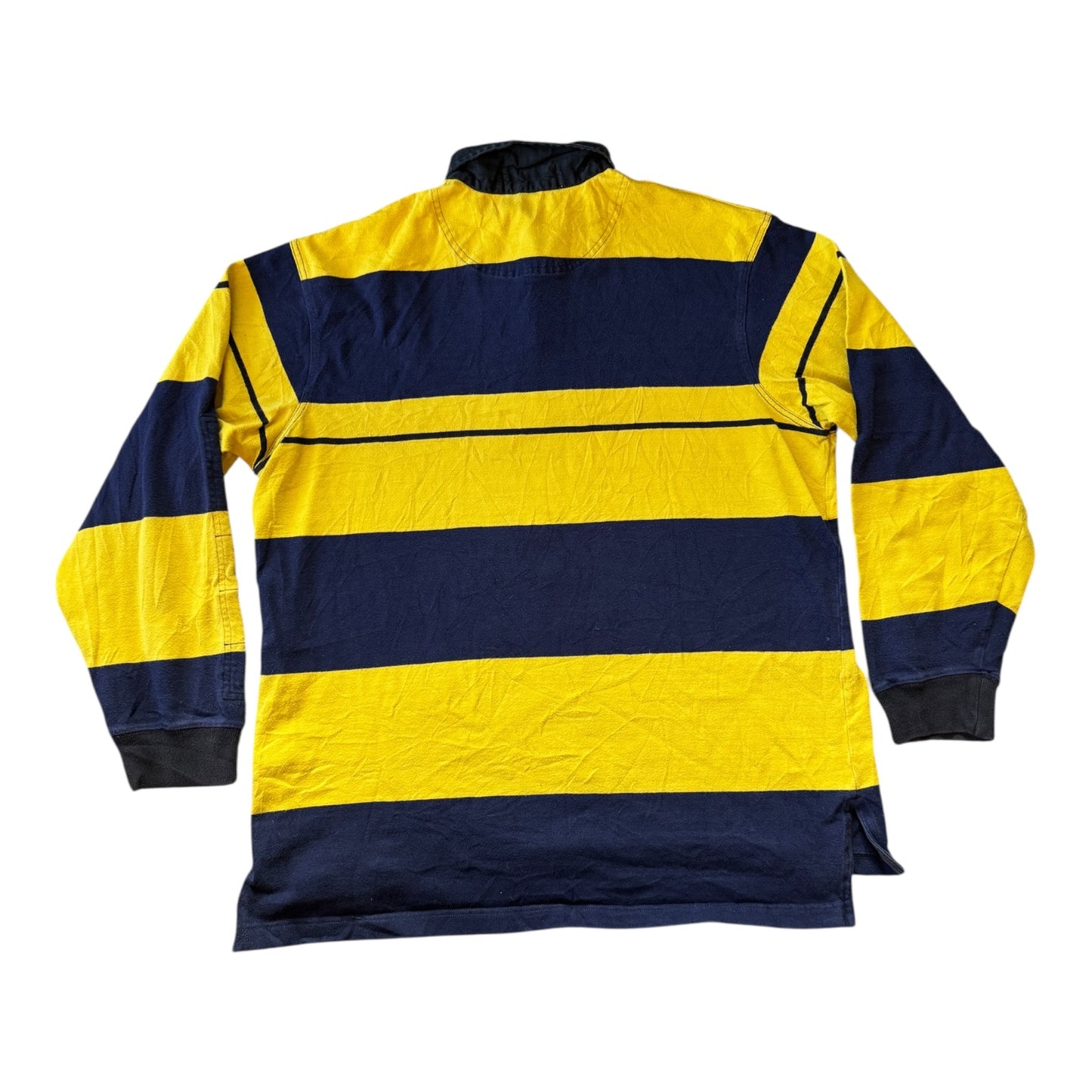 Oversized Large Ralph Lauren Polo Sport Yellow and Navy Rugby Shirt