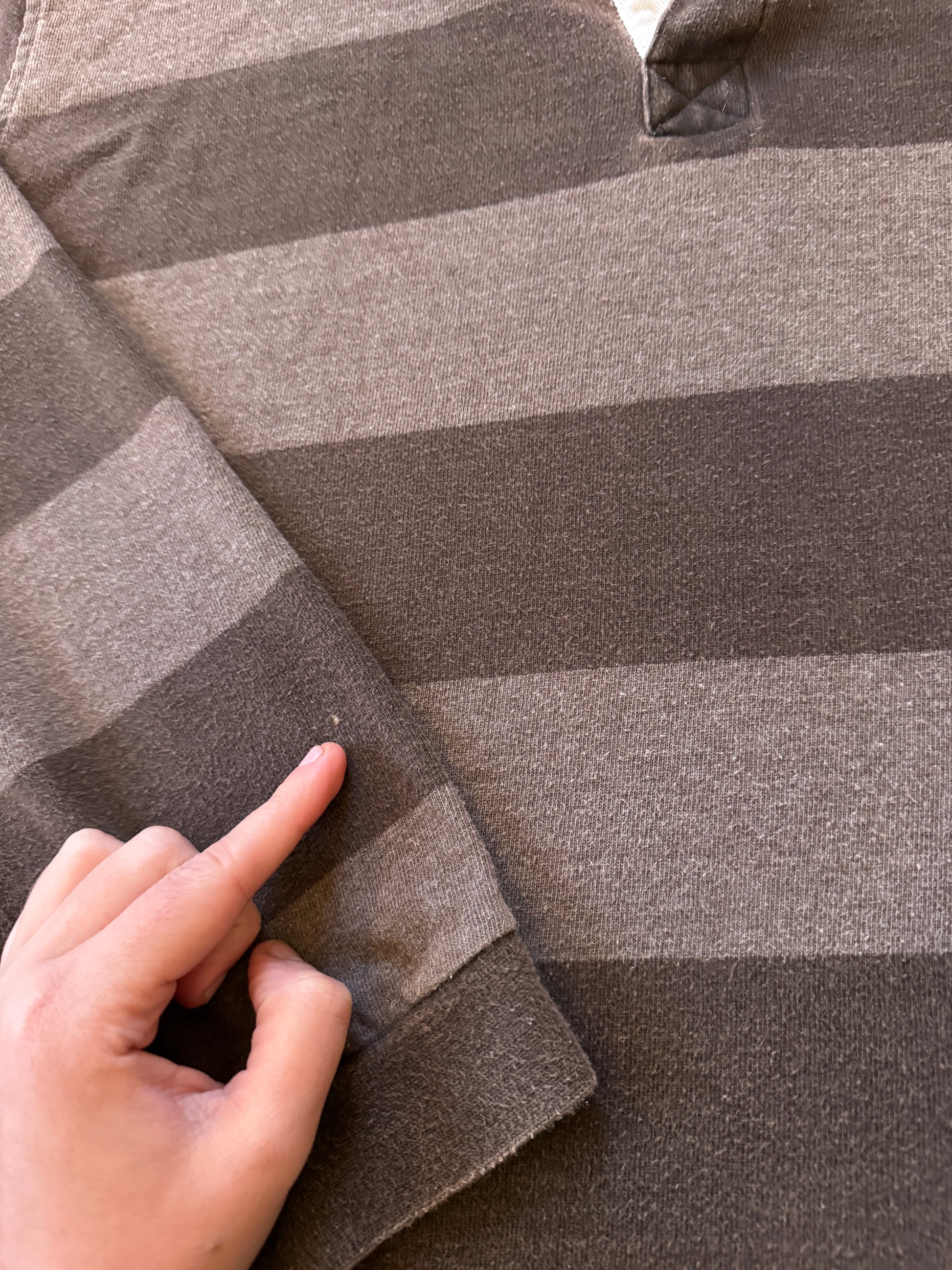 Large Guinness Brown Striped Rugby Shirt