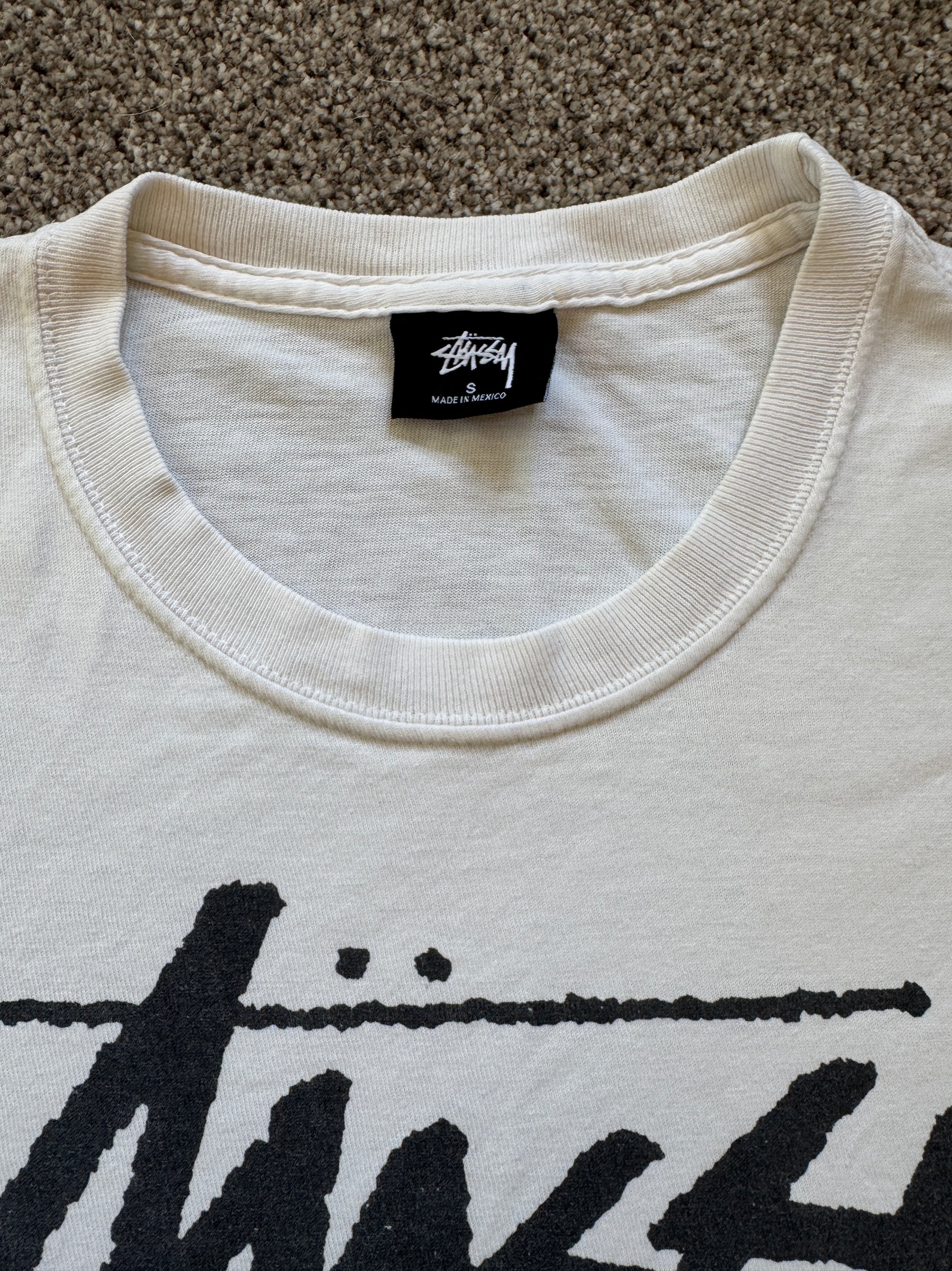 Small Stussy Rick Owens World Tour Collection White T-Shirt