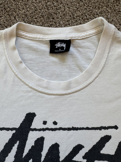 Small Stussy Rick Owens World Tour Collection White T-Shirt