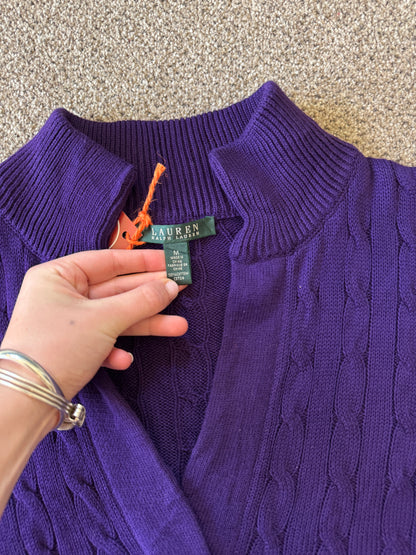 Woman's Medium Ralph Lauren Purple Cable Knit Jumper