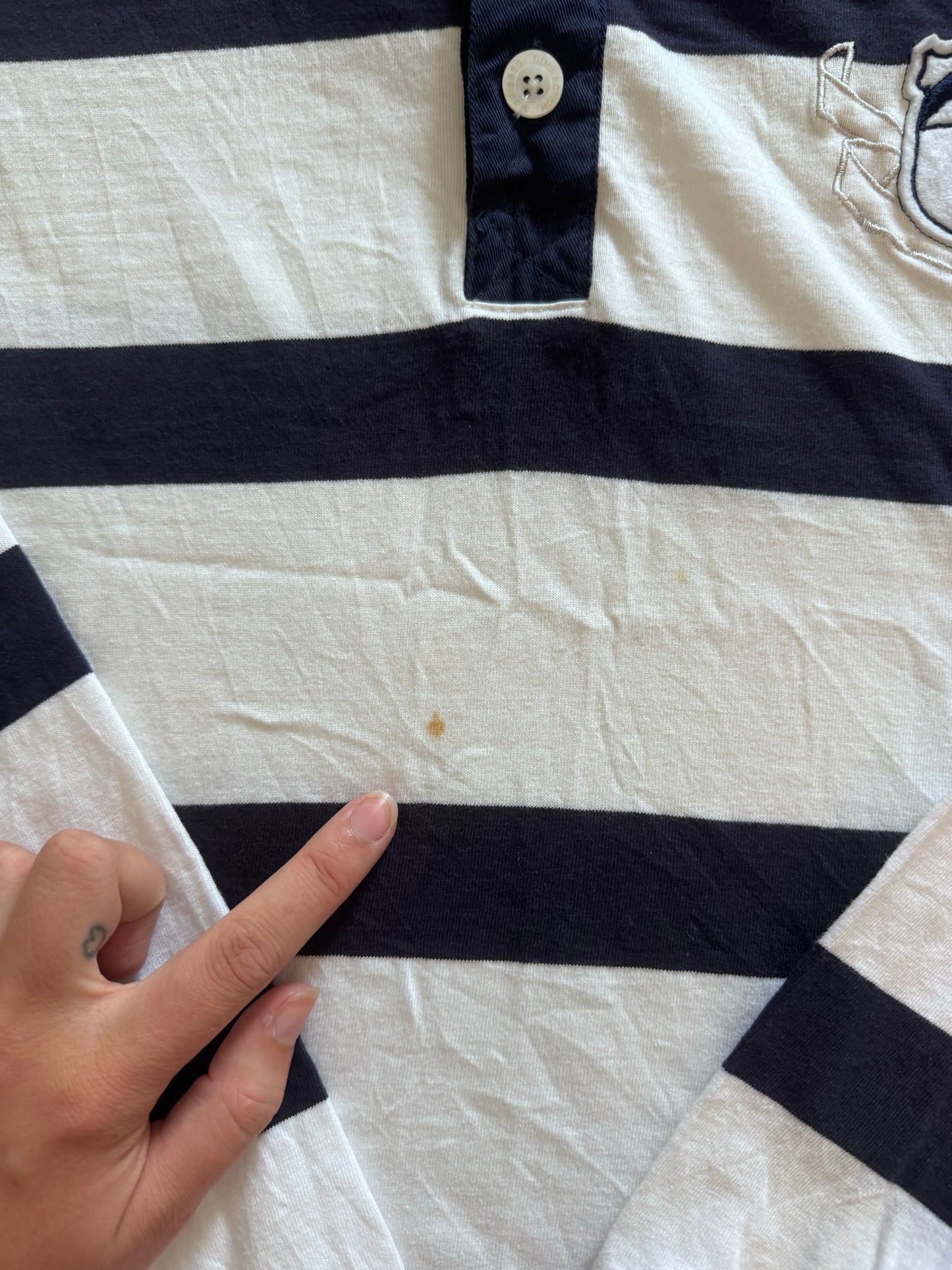 3XL 3 Suisses Navy and White Rugby Shirt