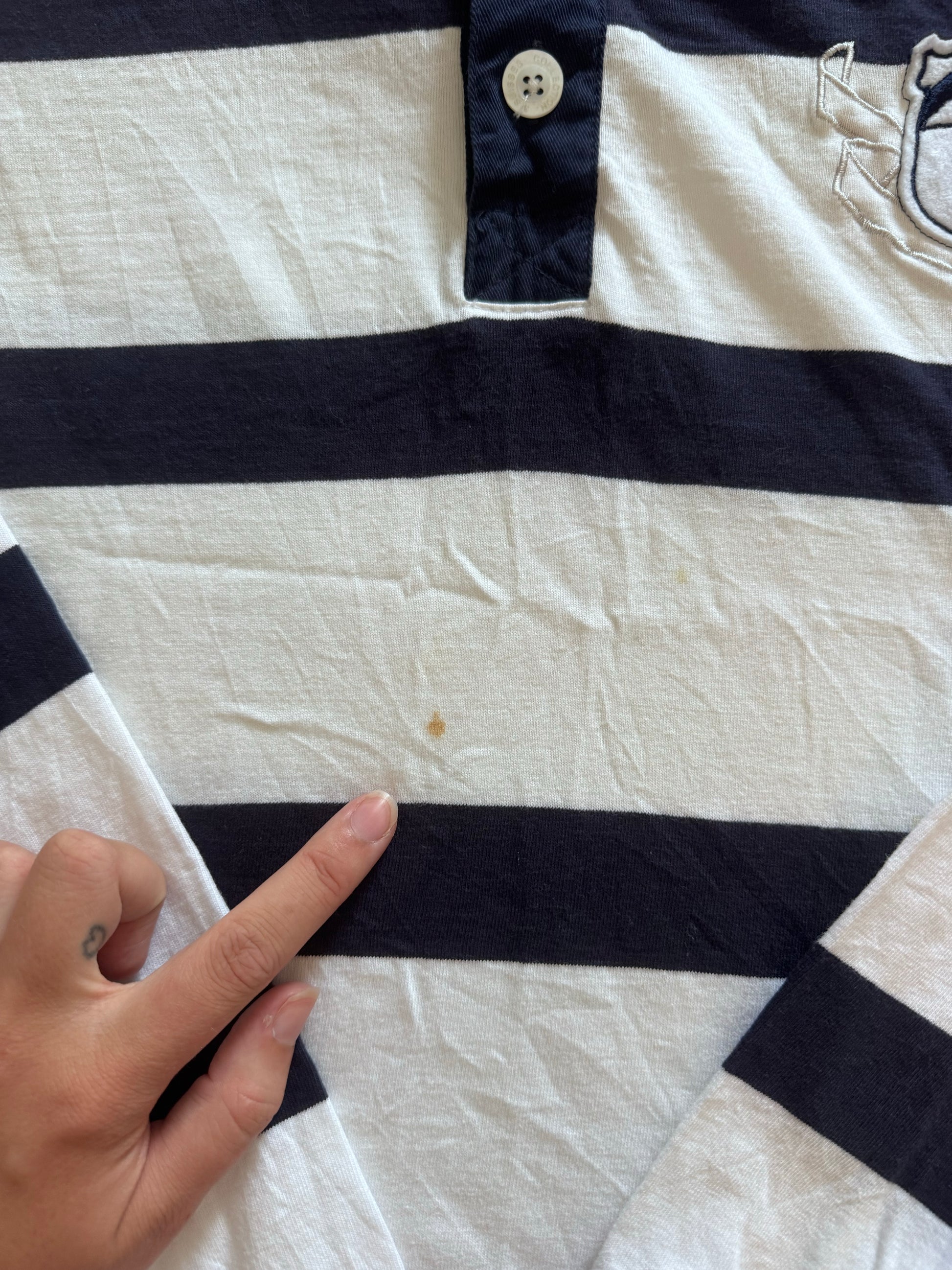 3XL 3 Suisses Navy and White Rugby Shirt