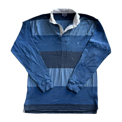 XXL Serge Blanco Blue Striped Rugby Shirt