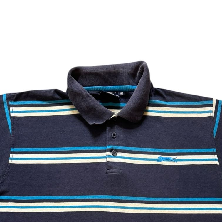 Medium Slazenger Navy Striped Polo Shirt