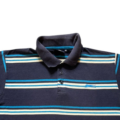 Medium Slazenger Navy Striped Polo Shirt