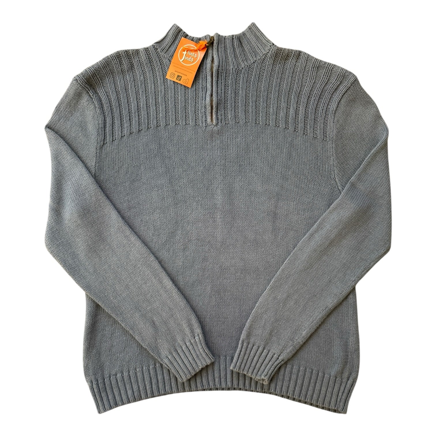 Extra large Ralph Lauren Light Blue Ribbed 1/4 Zip