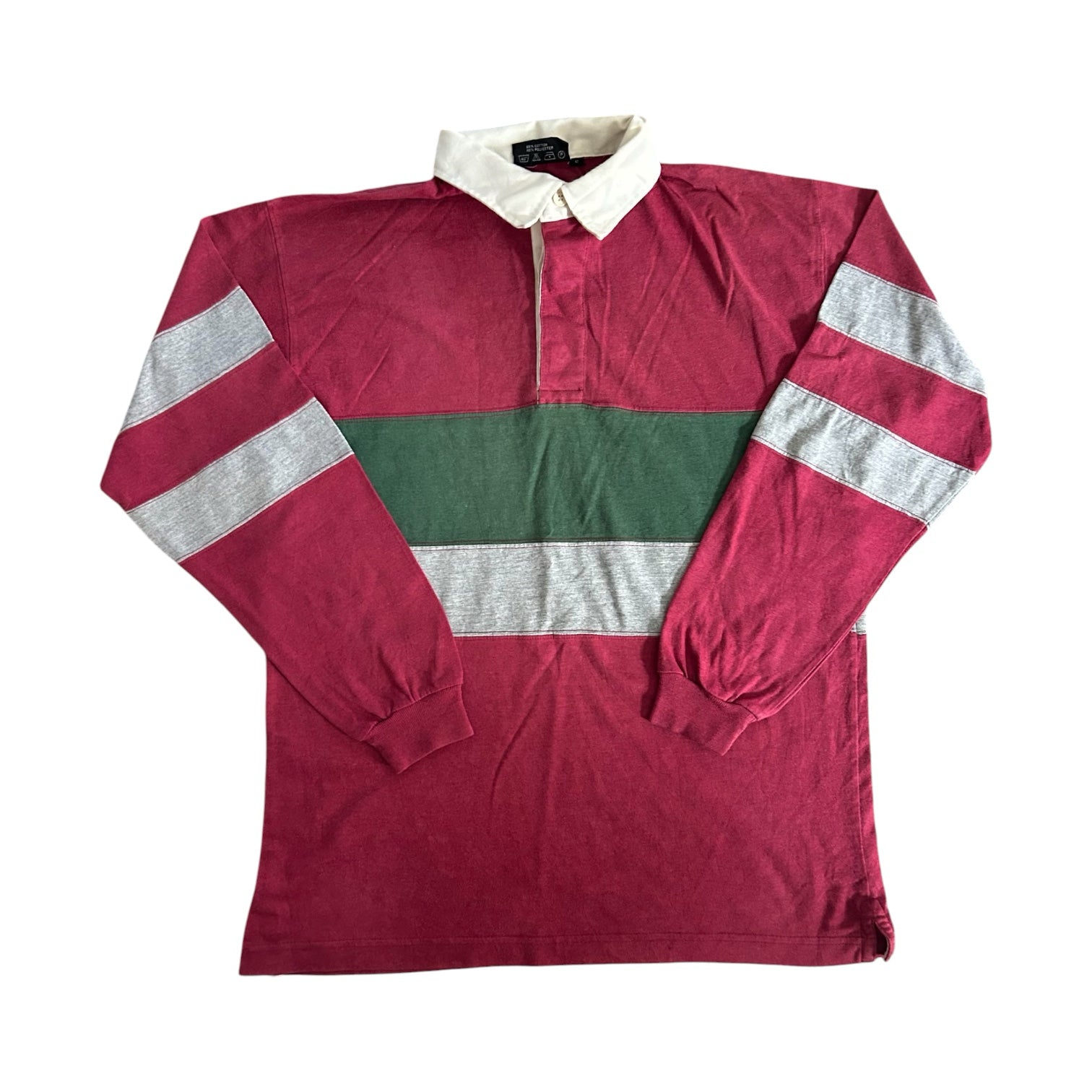 Small Vivamod Red, Green and Grey Rugby Shirt