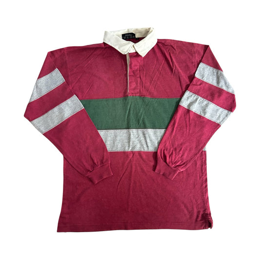Small Vivamod Red, Green and Grey Rugby Shirt