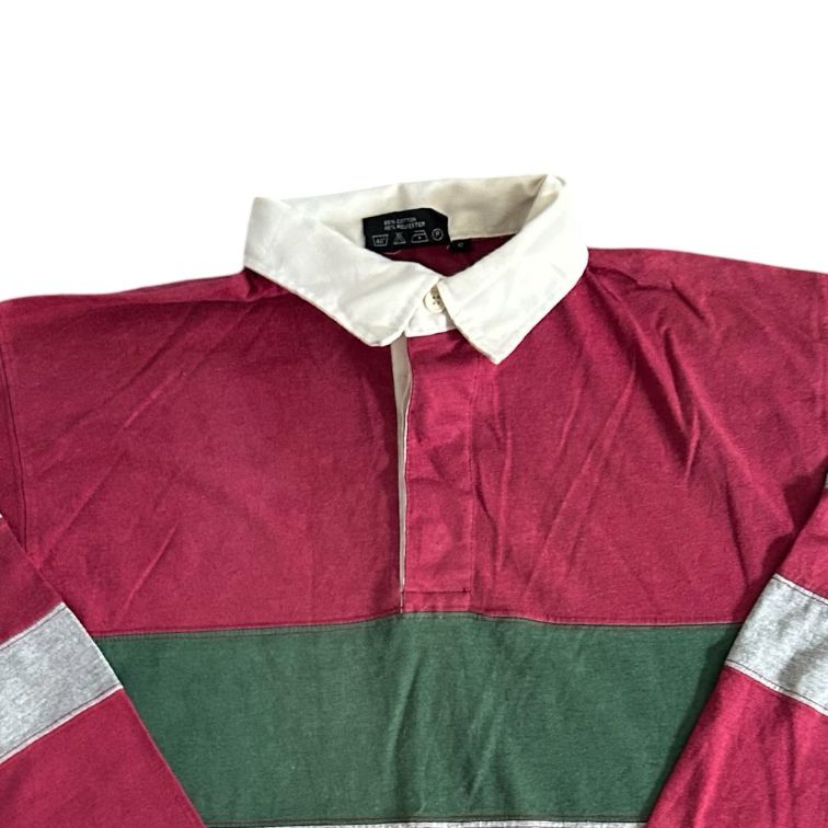Small Vivamod Red, Green and Grey Rugby Shirt