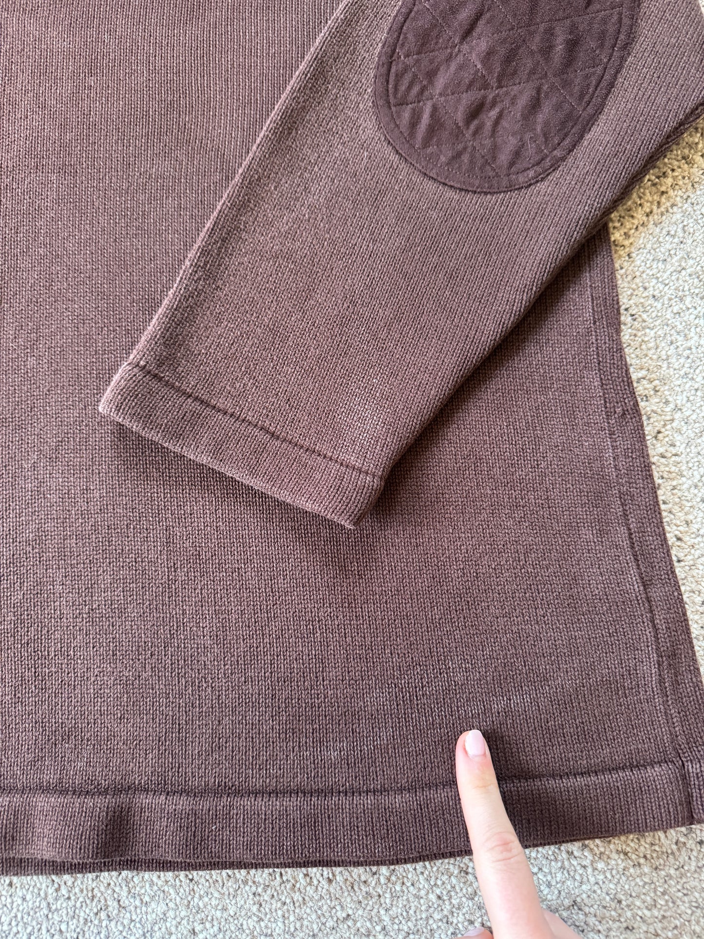 Woman's Extra large Ralph Lauren Brown Knitted Collared Jumper