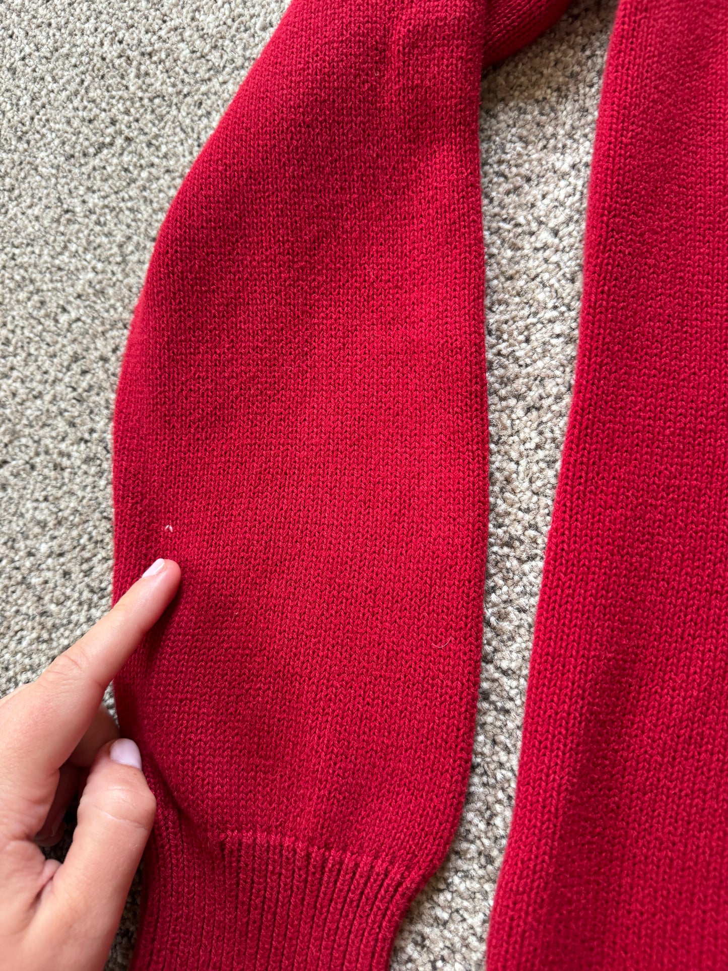 Woman's Medium Ralph Lauren Red High Neck 1/4 Zip Jumper