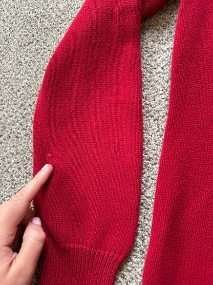Woman's Medium Ralph Lauren Red High Neck 1/4 Zip Jumper