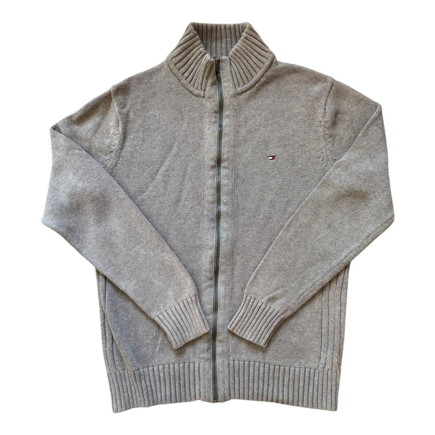 Medium Tommy Hilfiger Beige Grey Full Zip Jumper