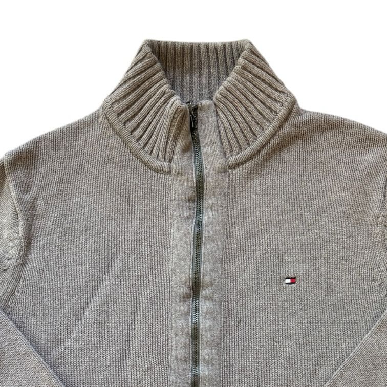 Medium Tommy Hilfiger Beige Grey Full Zip Jumper