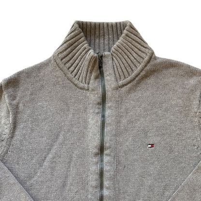 Medium Tommy Hilfiger Beige Grey Full Zip Jumper