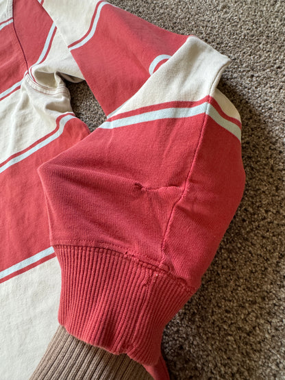 Extra large Gant Red and White Rugby Shirt - repaired