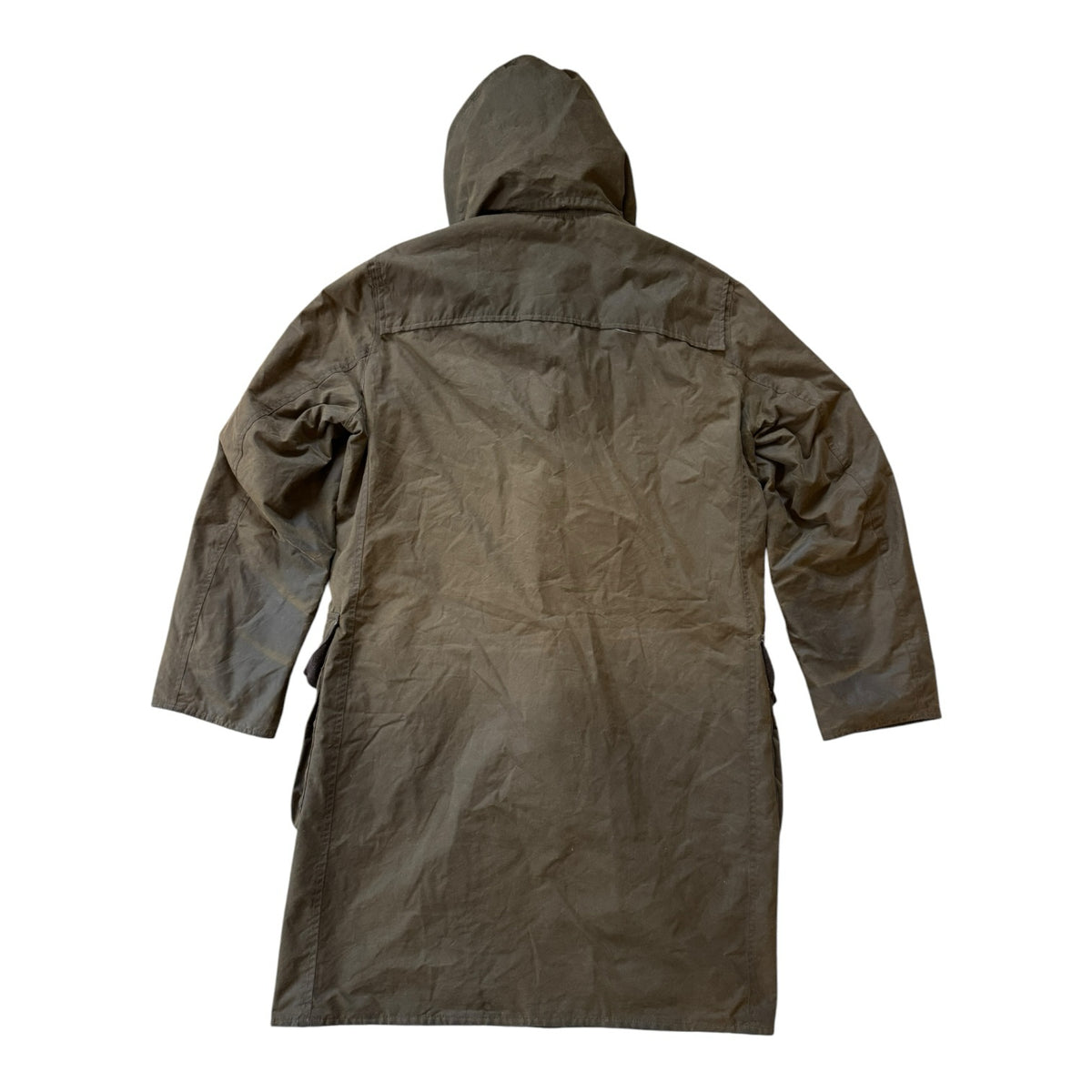 Medium Barbour Olive Green A651 Classic Duffle Waxed Jacket