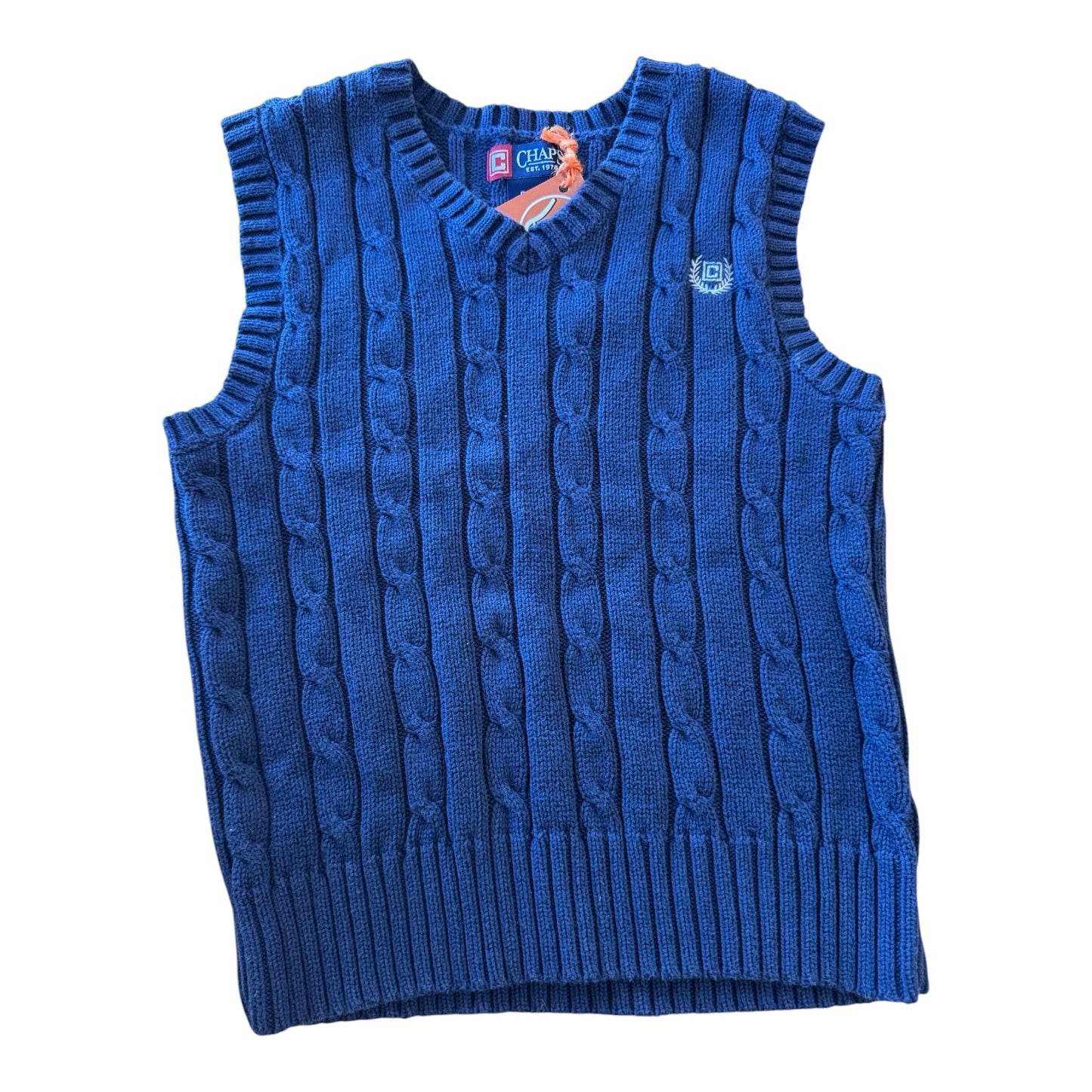 Aged 8 Chaps Navy Cable Knit Sweater Vest