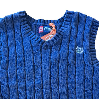 Aged 8 Chaps Navy Cable Knit Sweater Vest