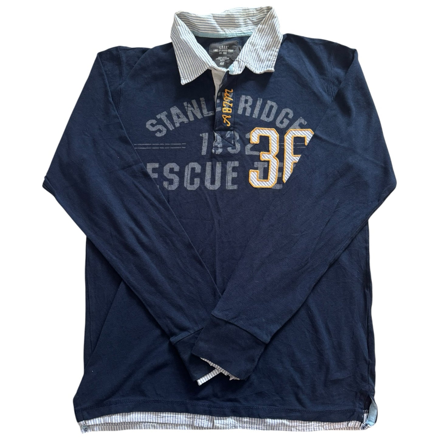 Aged 14 H&M Navy Mountain Rescue Rugby Shirt