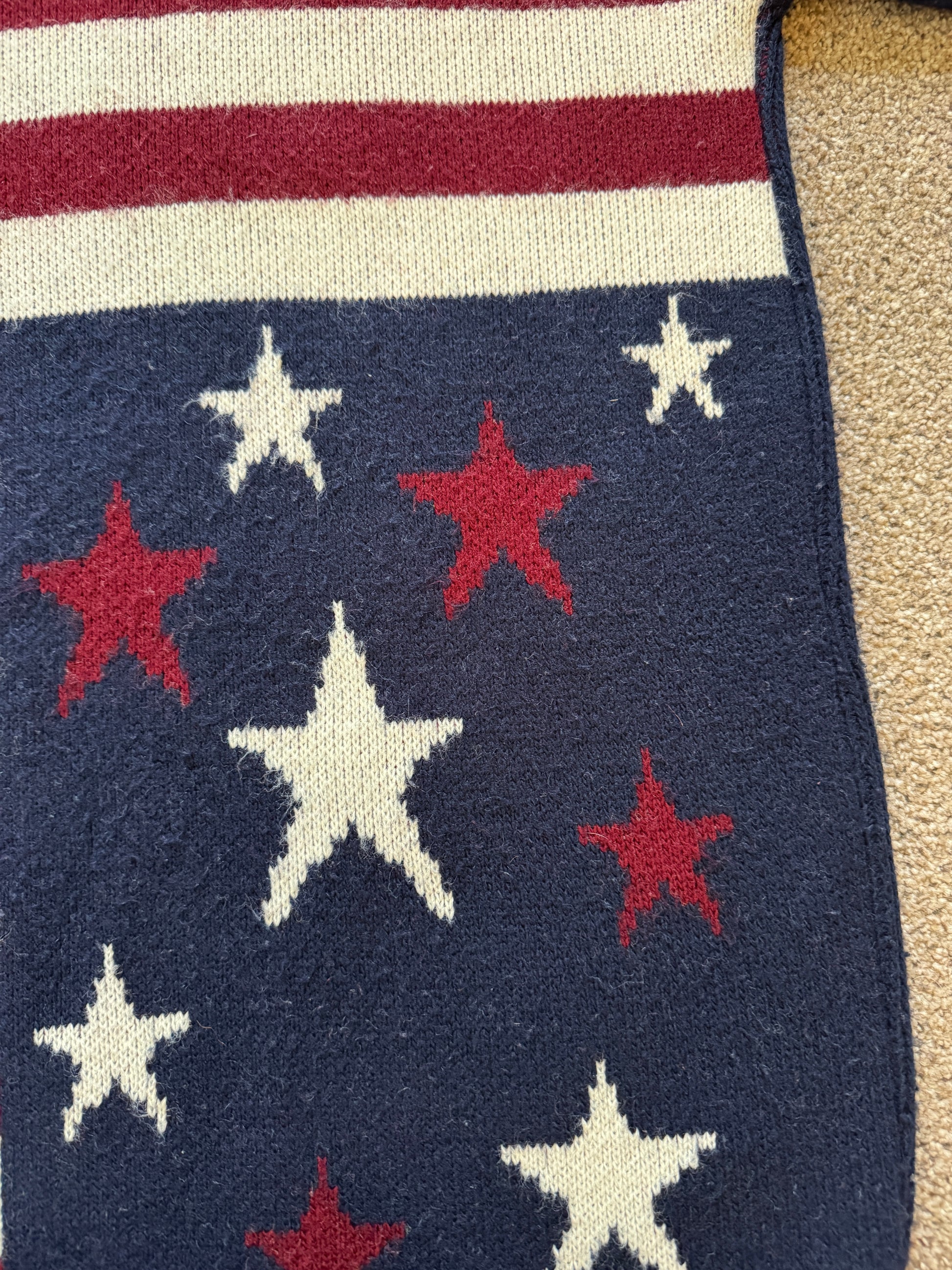 Woman's Extra large Private Eyes USA Flag Style Knitted Jumper